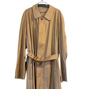 Herno Italy Belted Classic Cotton Trench Over Coat Men's Large Khaki